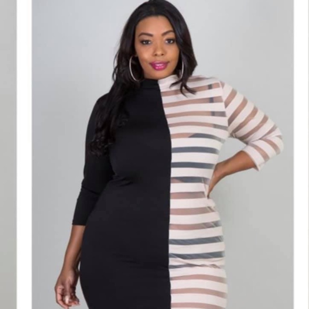 Plus size striped dress